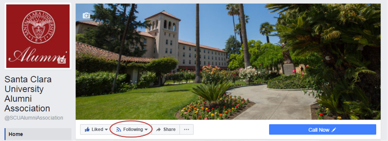 Screenshot of Alumni Facebook page