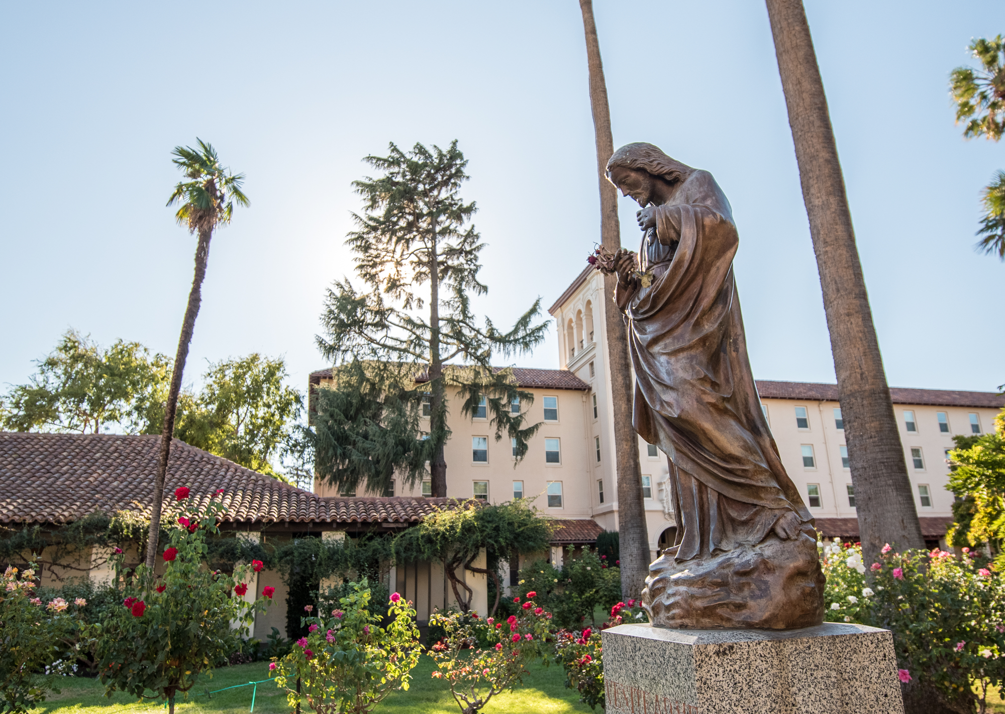 Statue in SCU's Mission Gardens 