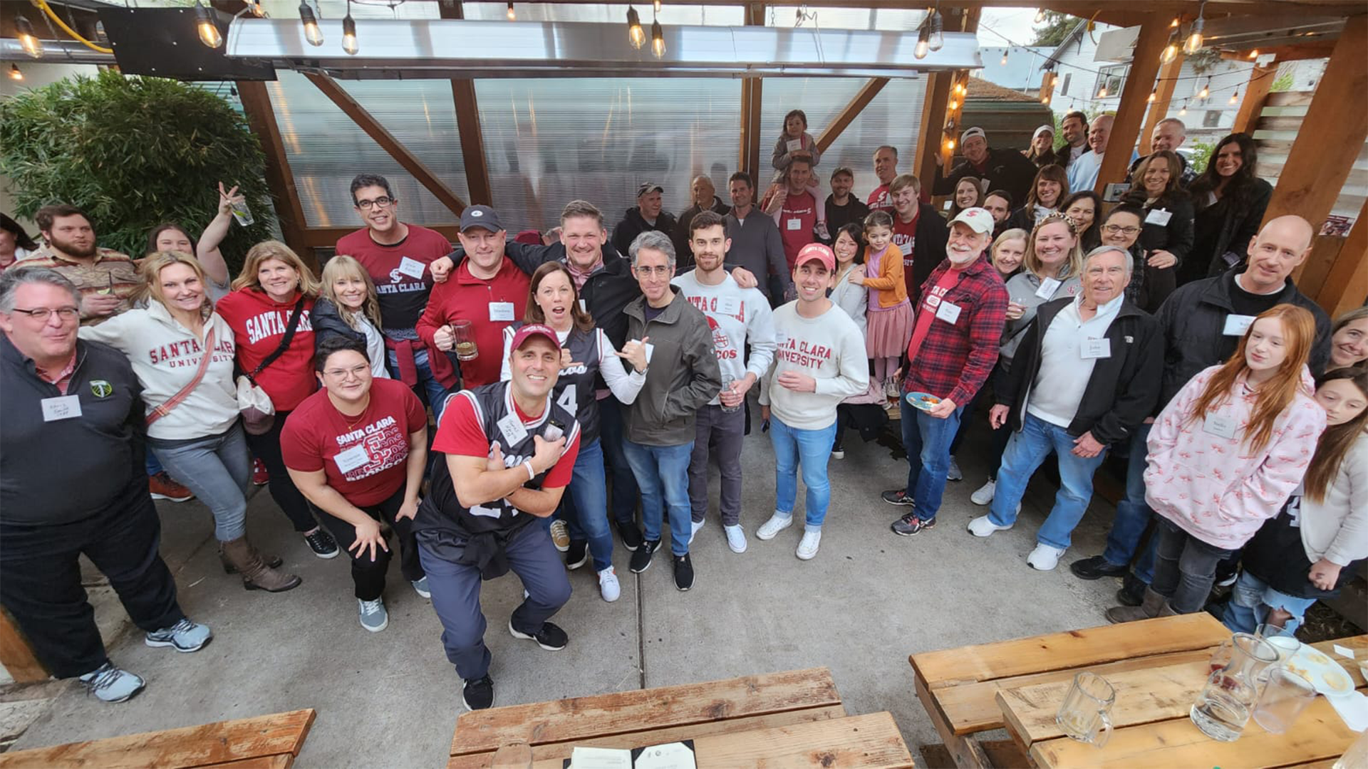 Group of alumni in SCU gear