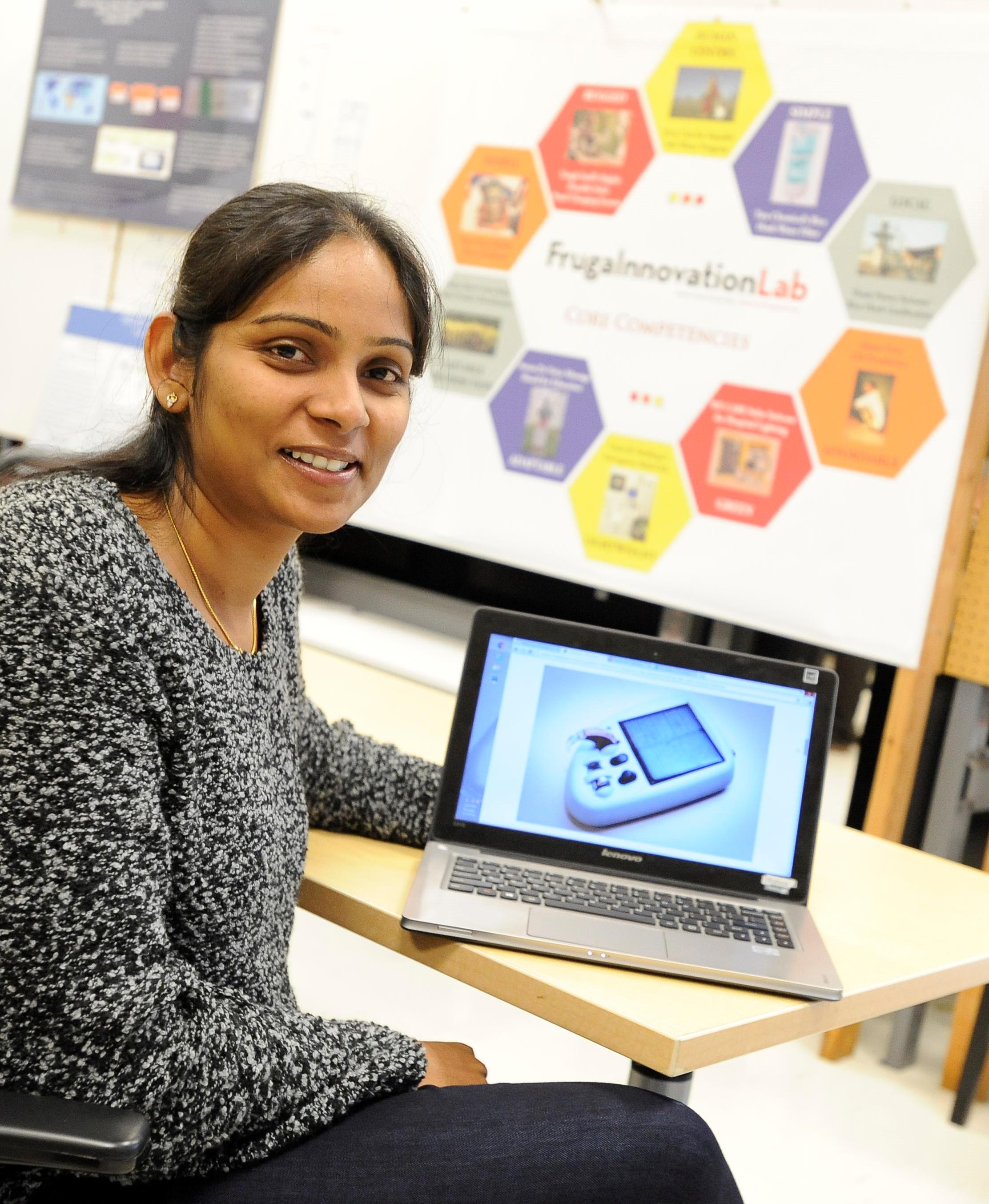 Sushma Devarapalli at work in the Frugal Innovation Lab