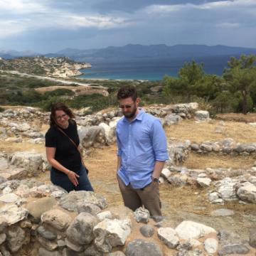 Professors Holzmeister and Taylor at an archeological site in Crete image link to story