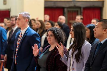 Students swearing in ceremony image link to story