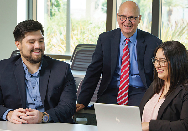 Dean with students 