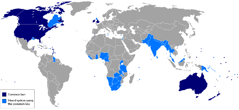 ILSA Graphic - global map showing common law and mixed common law